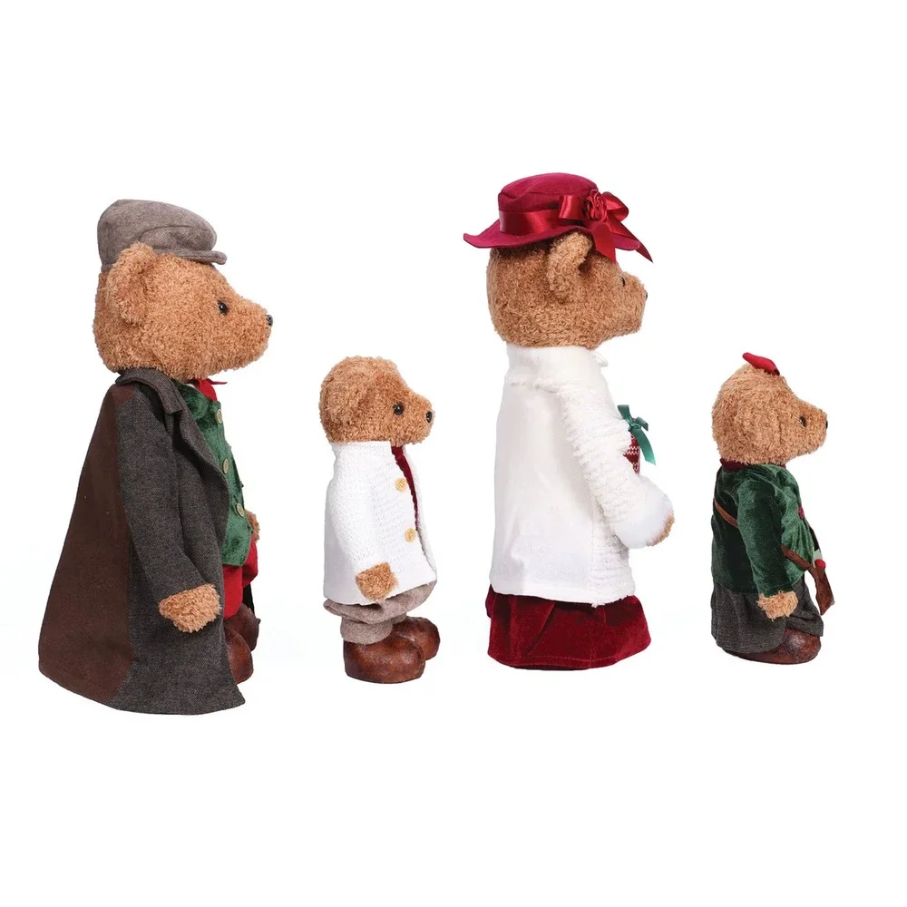 Member's Mark Plush Bear Family Set 4 Christmas Holiday Decorations Decor